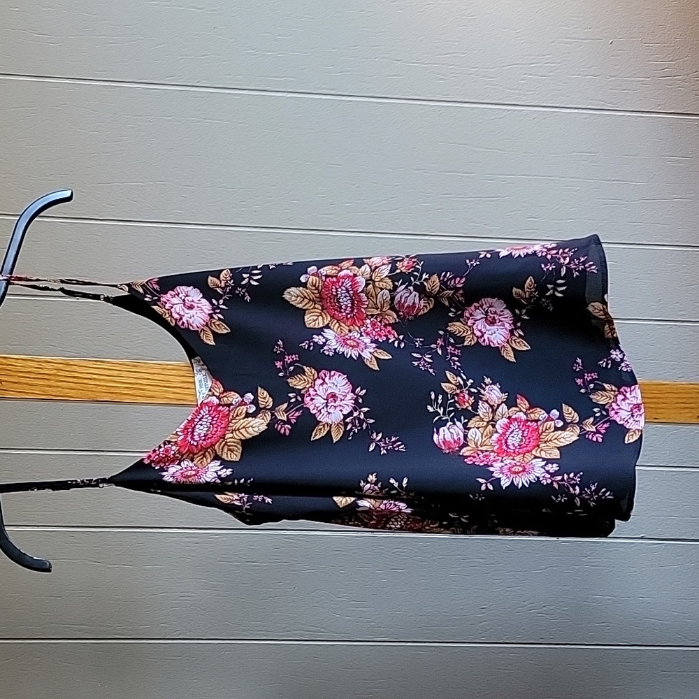 Black floral dress tank top